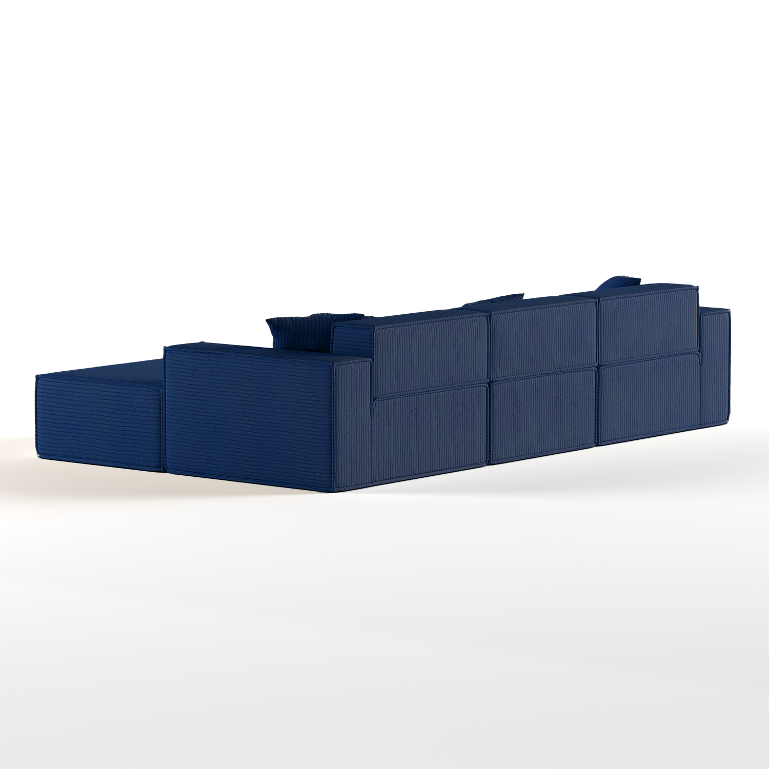 <tc>The growing sofa</tc> Pilion 3 Sitze + 2 Chaiselongues in Boucle – Blau