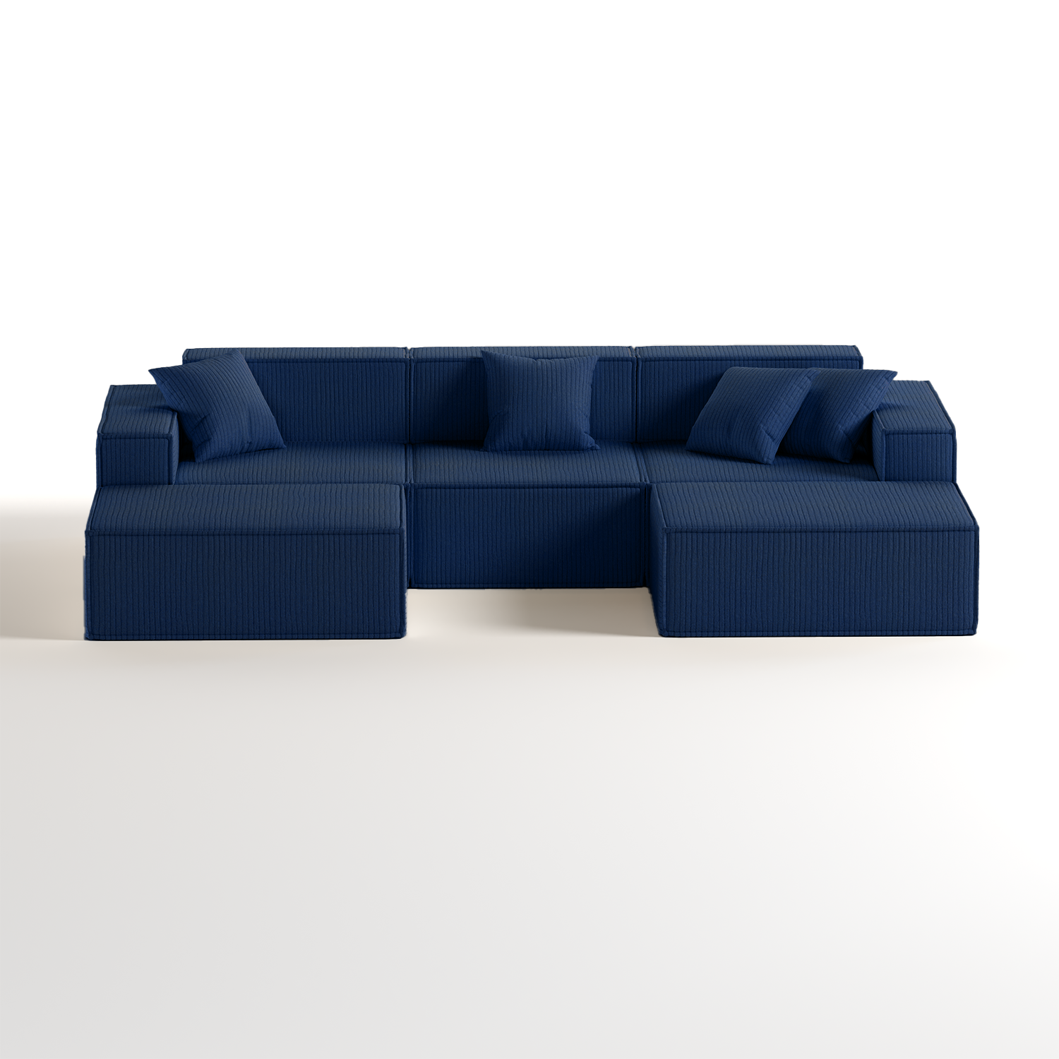 <tc>The growing sofa</tc> Pilion 3 Sitze + 2 Chaiselongues in Boucle – Blau