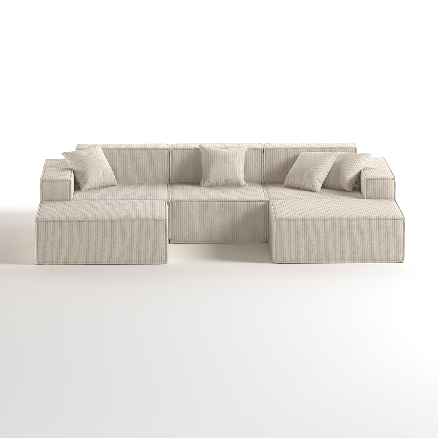 <tc>The growing sofa</tc> Pilion 3 zitplaatsen + 2 chaises in Boucle - Linnen