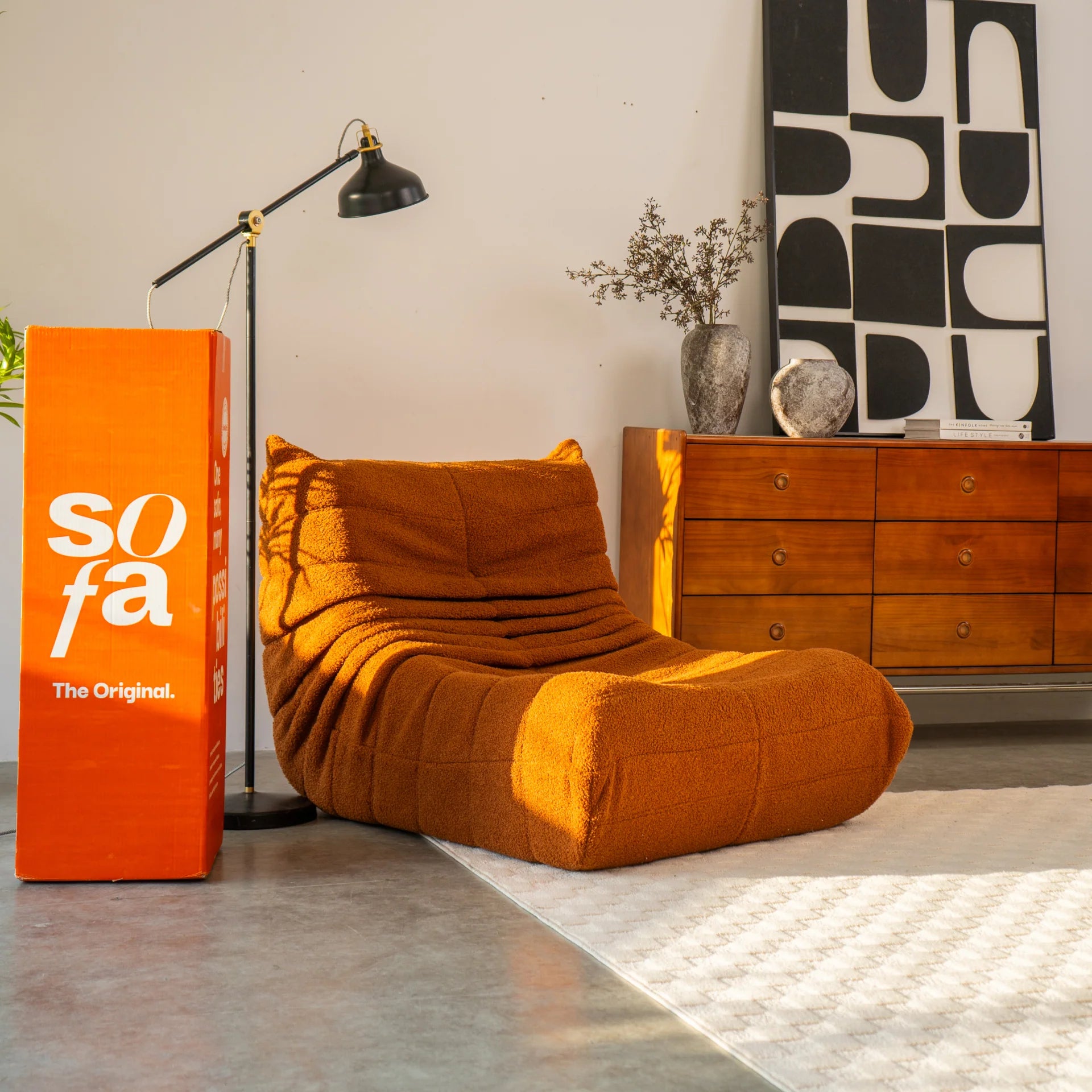 <tc>The growing sofa</tc> 1973 1 Sitz in Boucle – Orange