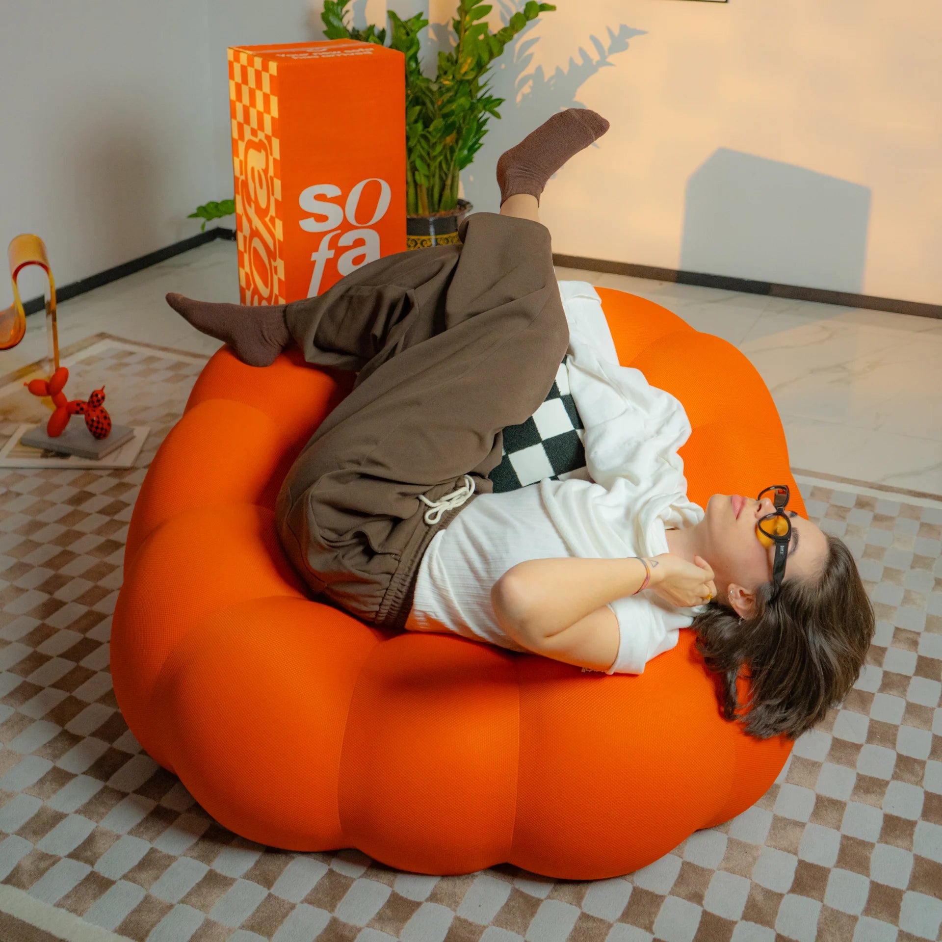 <tc>The growing sofa</tc> cosmo 1 zitplaats in Boucle - Oranje