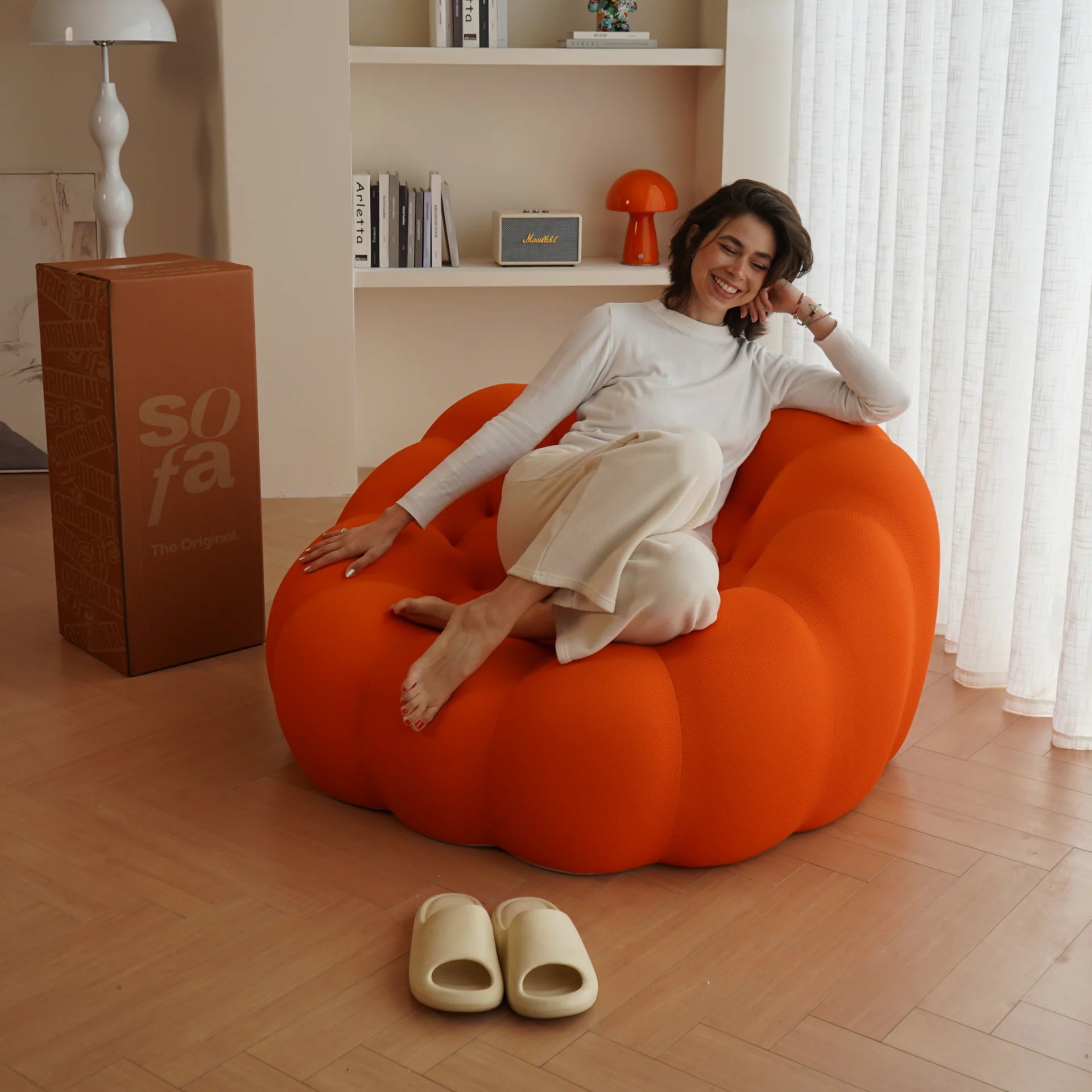 <tc>The growing sofa</tc> cosmo 1 zitplaats in Boucle - Oranje