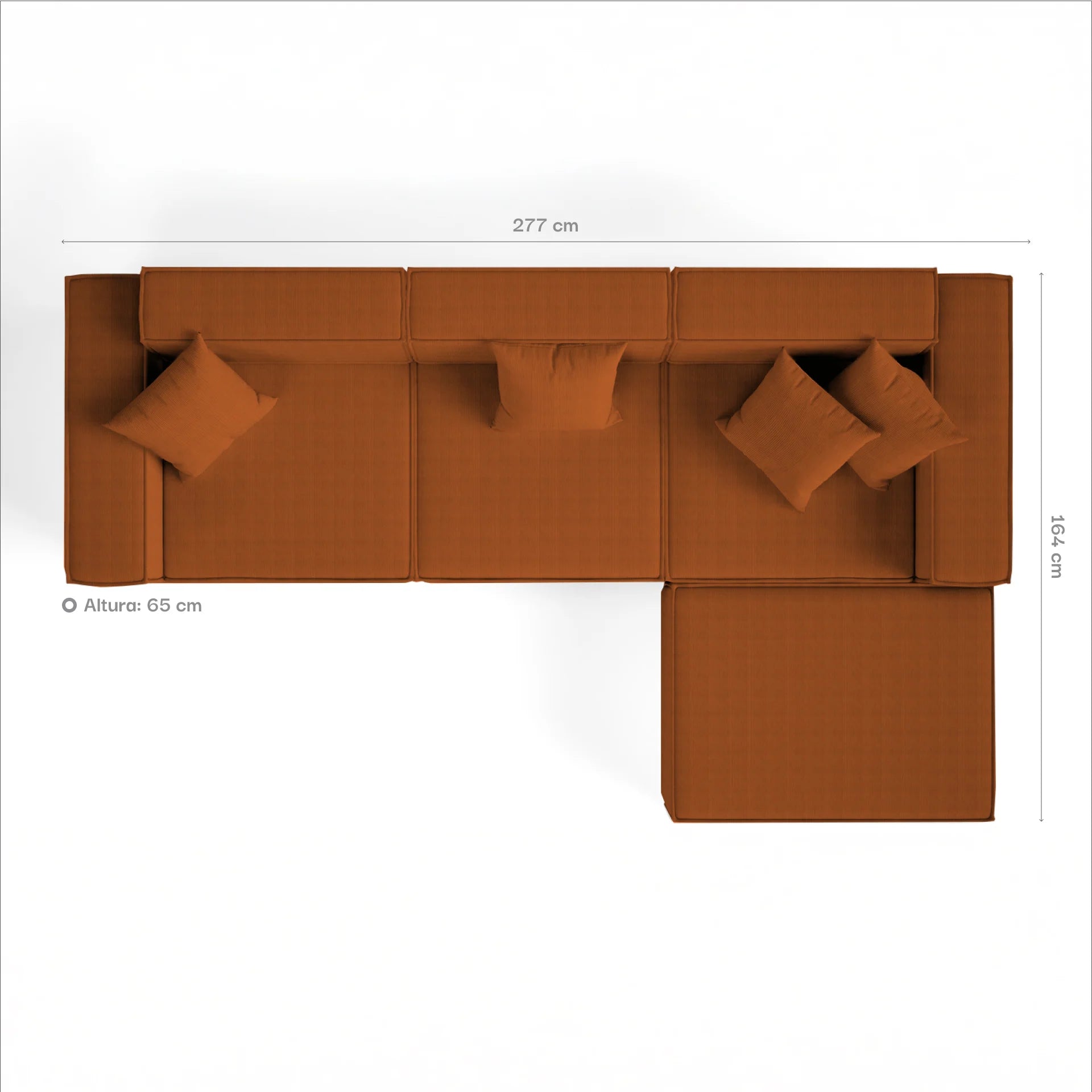 <tc>The growing sofa</tc> Pilion 3 Sitzplätze + 1 Chaiselongue in Boucle – Orange