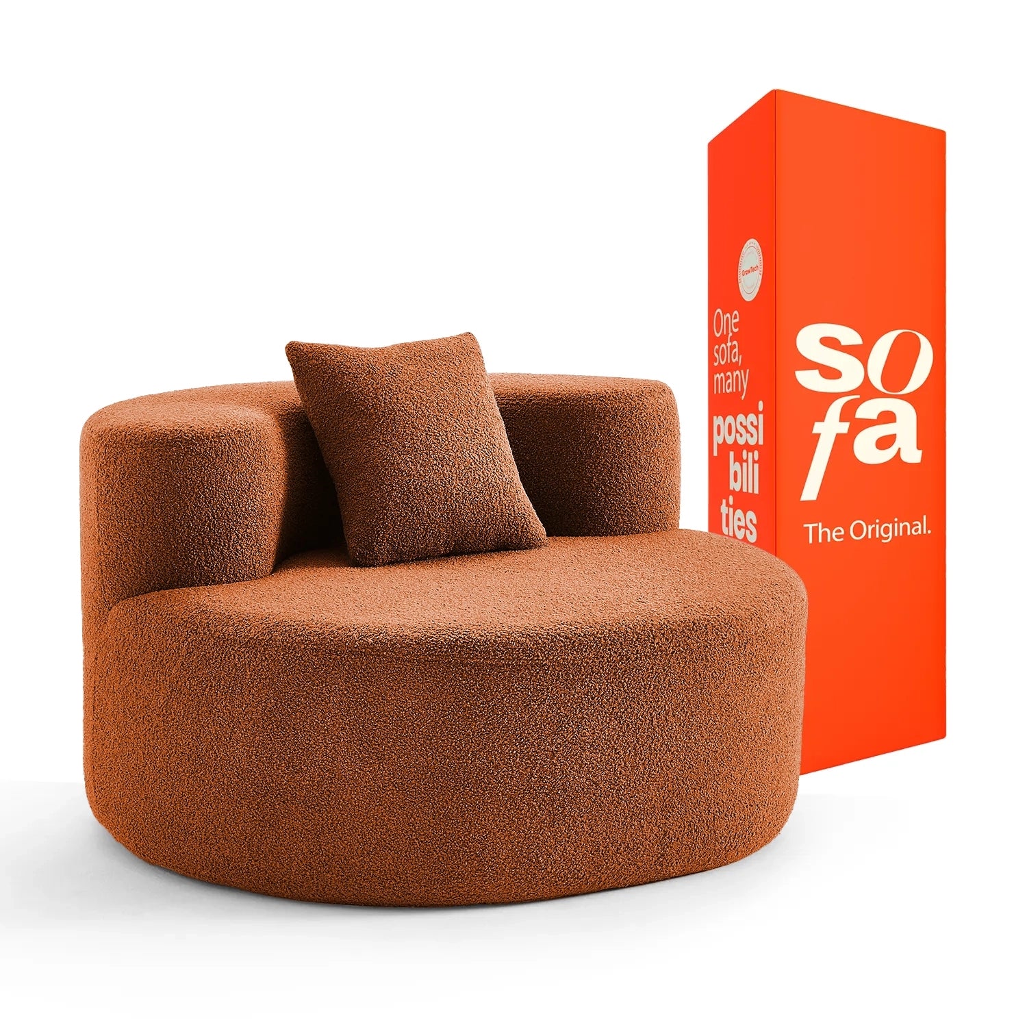 <tc>The growing sofa</tc> Dunne Chair in Boucle – Orange