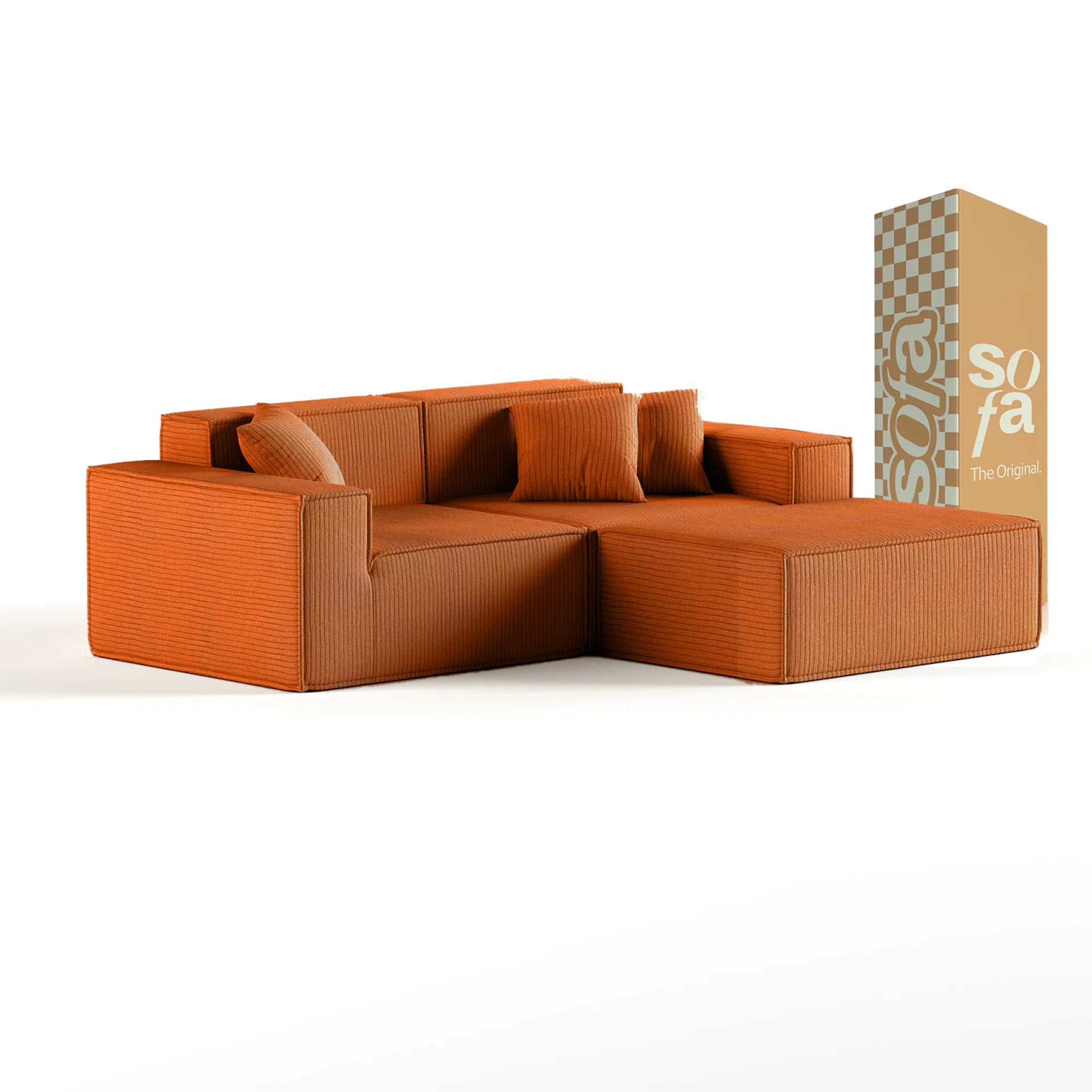 <tc>The growing sofa</tc> Pilion 2 zitplaatsen + 1 chaises in Boucle - Oranje