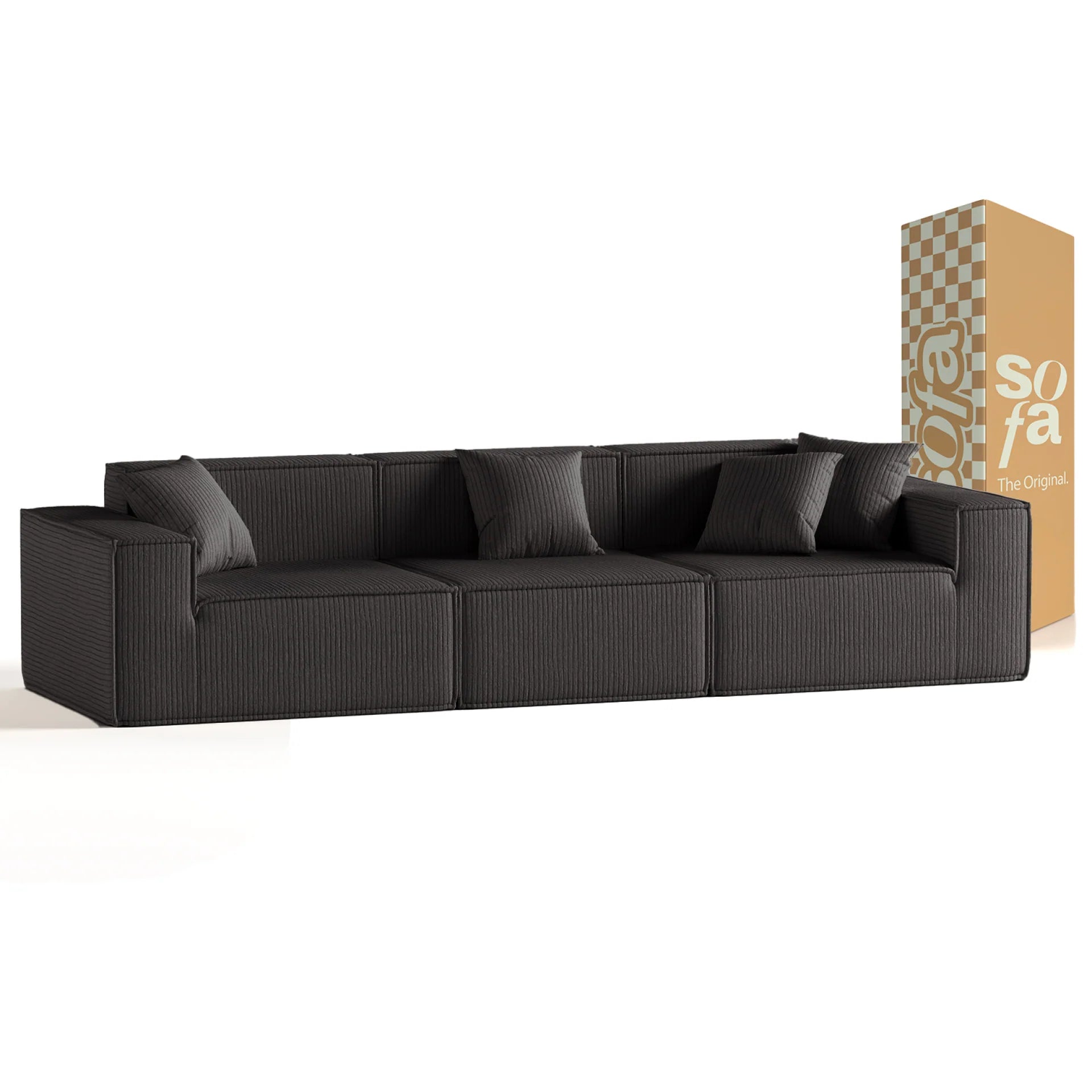 Das mitwachsende Sofa Pelion 3 Sitzplätze in Boucle – Grau