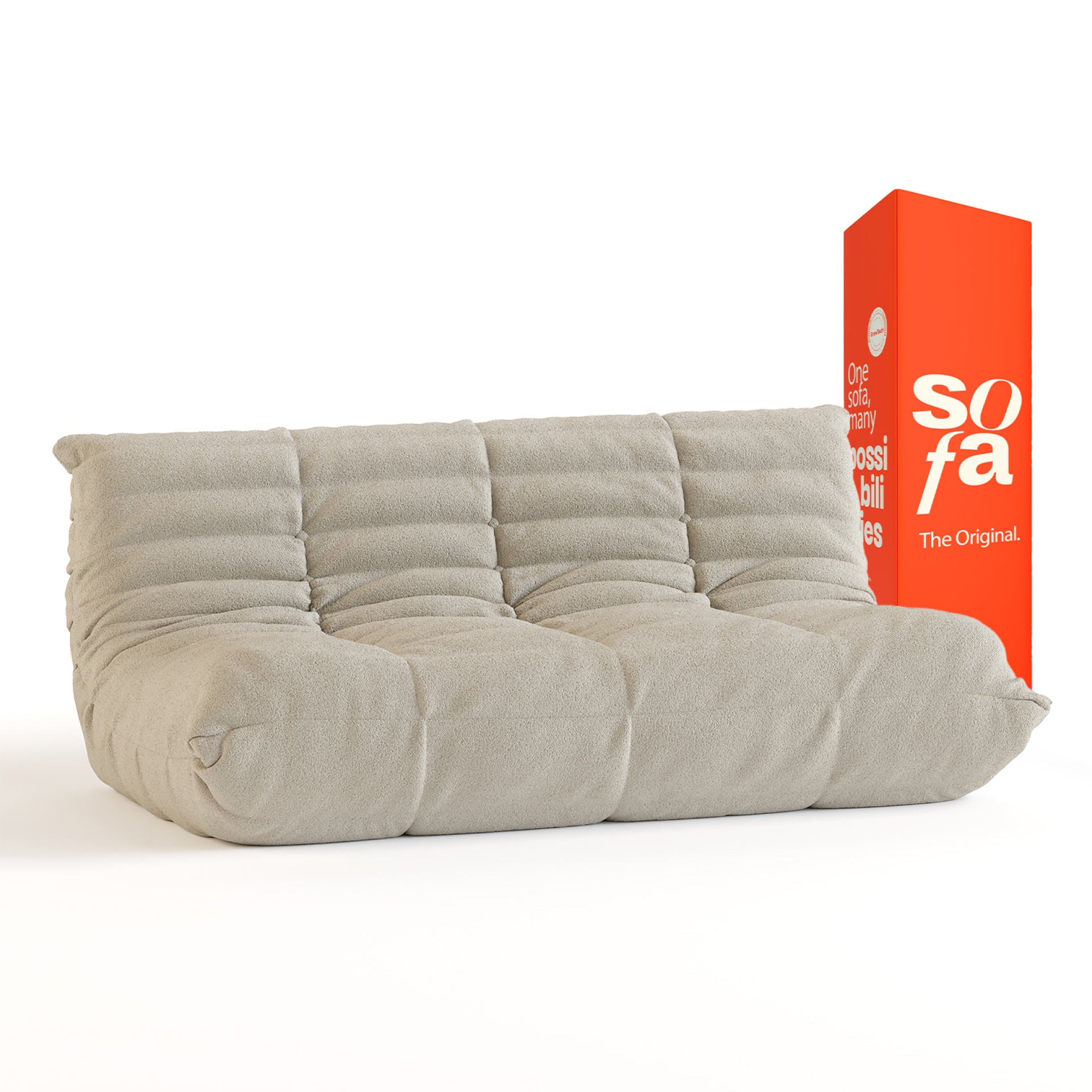 <tc>The growing sofa</tc> 1973 3-Sitzer in Boucle – Leinen