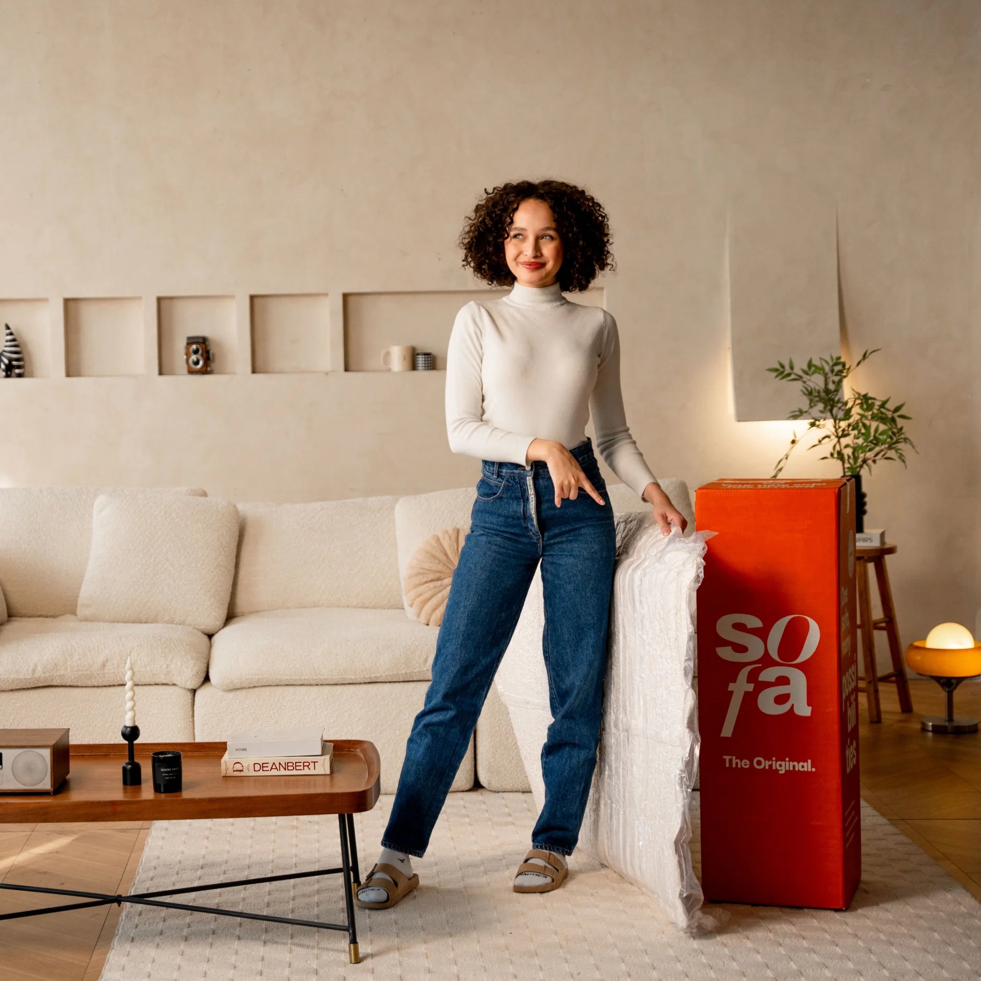 <tc>The growing sofa</tc> Sienna 3 zitplaatsen + 1 chaise in Boucle - Linnen