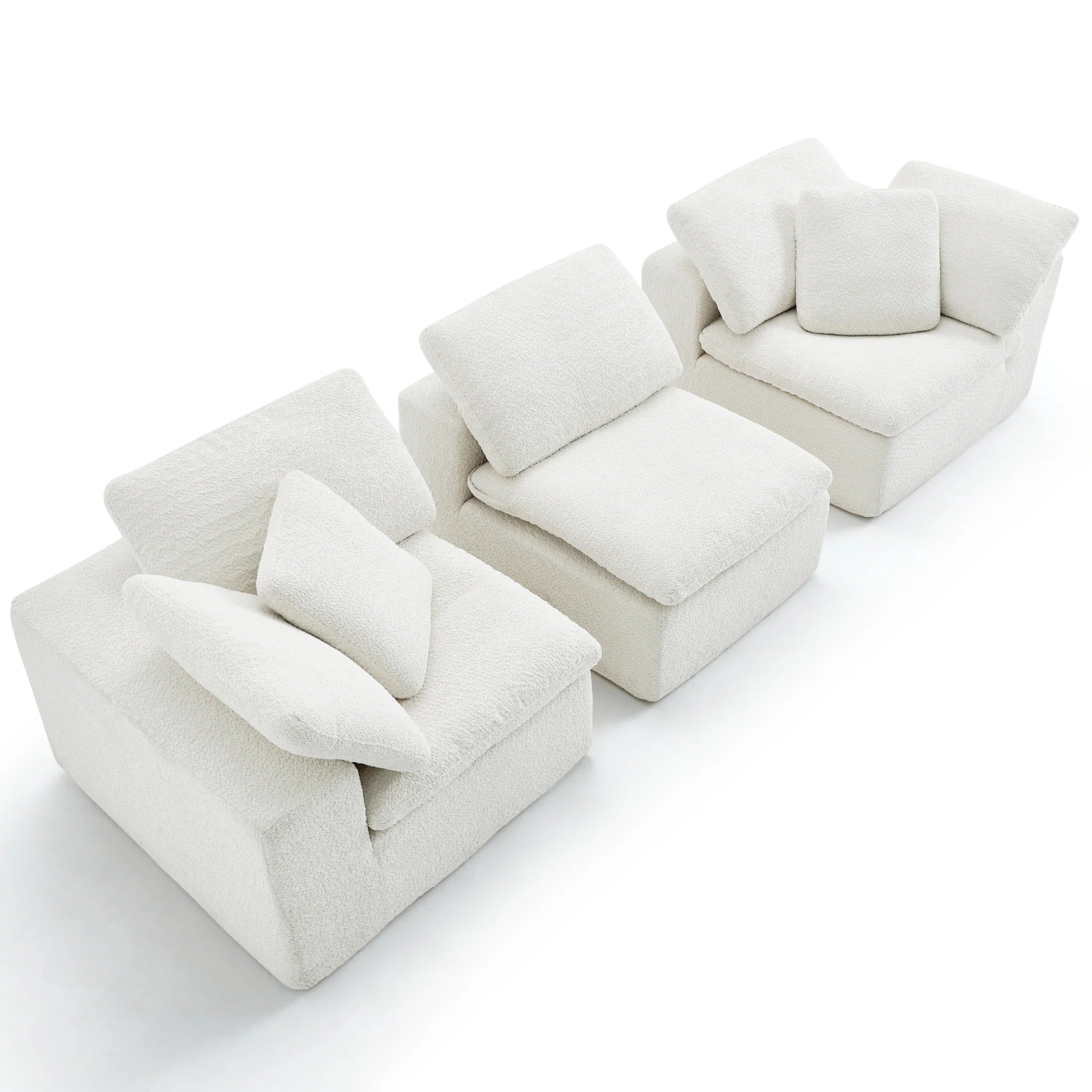 <tc>The growing sofa</tc> Sienna 3 zitplaatsen + 1 chaise in Boucle - Linnen