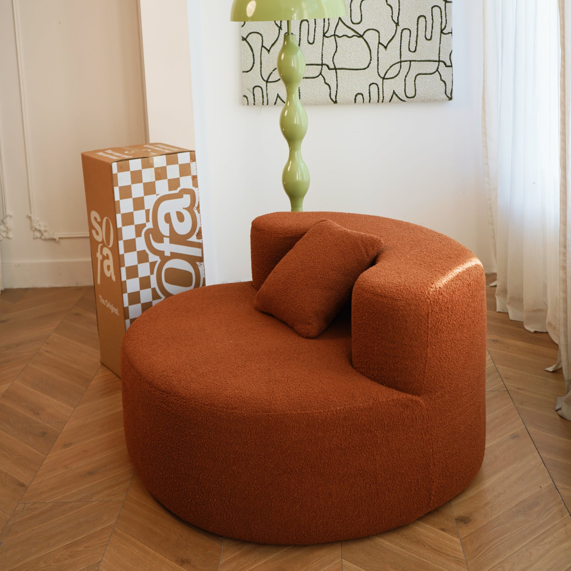 <tc>The growing sofa</tc> Dunne Chair in Boucle – Orange