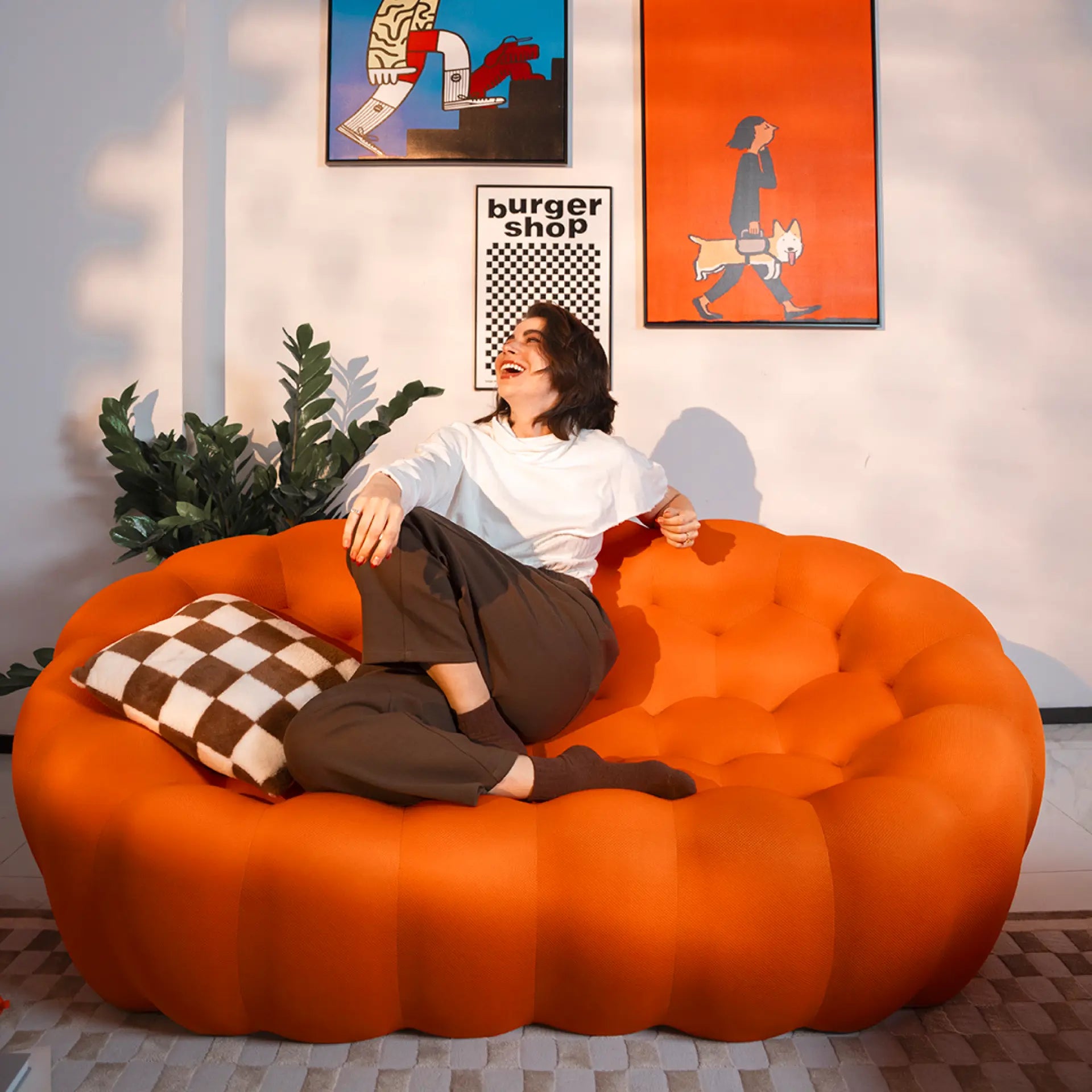 <tc>The growing sofa</tc> cosmo 3 zits in Boucle - Oranje