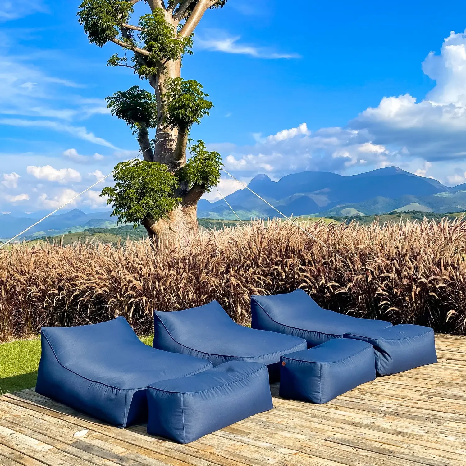 2 Duo Chaise Lounge Set - Navy